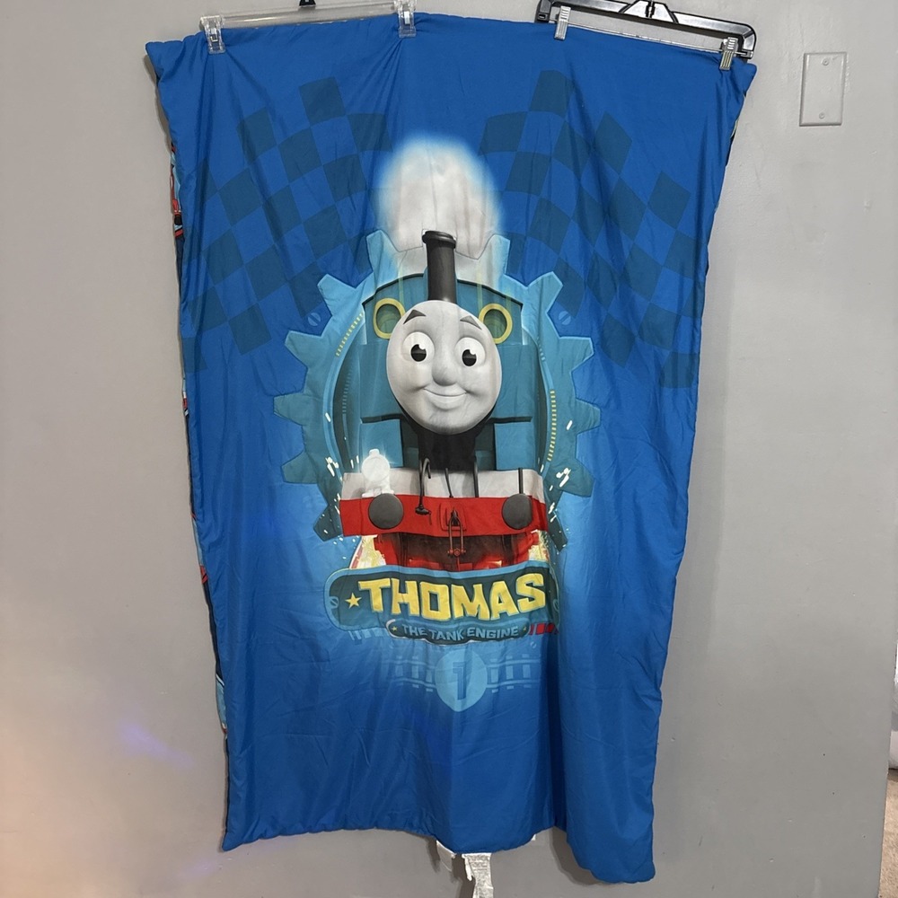 Vintage Thomas The Tank Engine Quilt Blanket Thomas & Friends Kids Blue 42x58 In